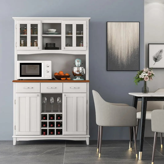 Kitchen Pantry Storage Cabinet, Freestanding Microwave Cupboard