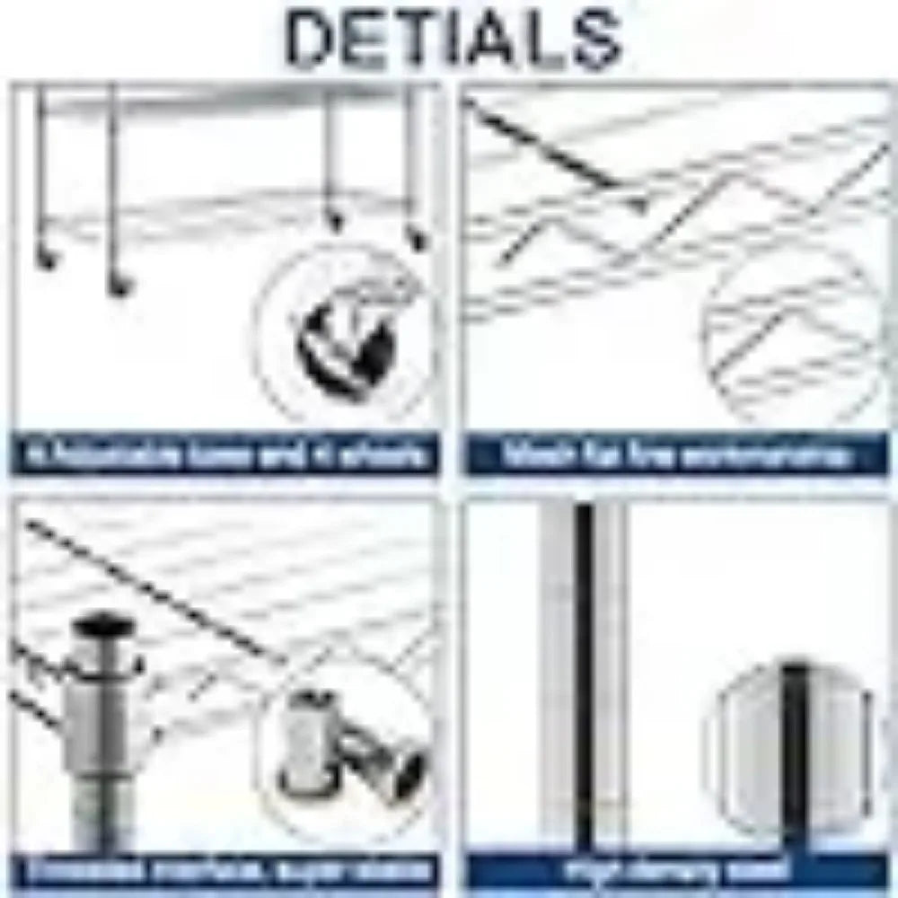 Metal Wire Shelving Unit With Wheels 4 Tier Garage Storage