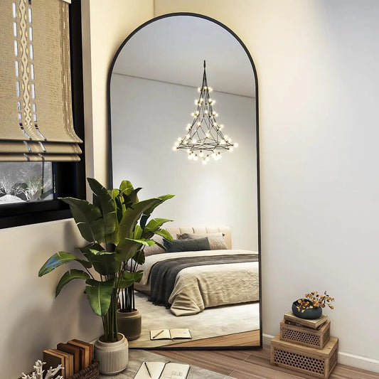71x26 Arch Full Length Mirror Aluminum Alloy Frame Wall