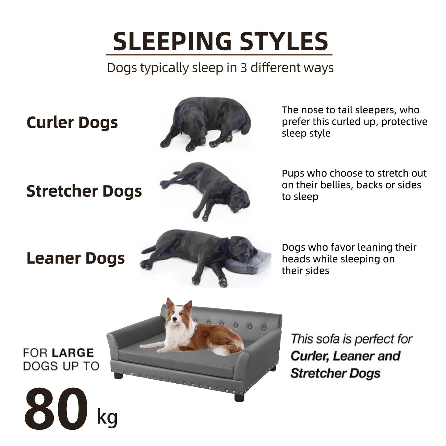 Luxurious Elevated Dog Bed XL With Microfiber Leather Cover