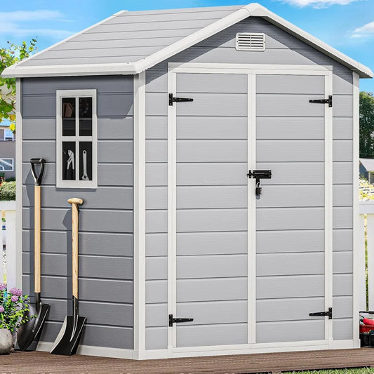 Outdoor Resin Storage Shed with Reinforced Floor Waterproof