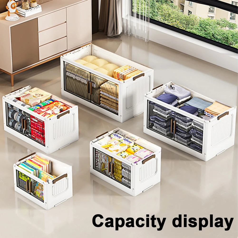 4 Tier Stackable Storage Bins With Doors And Wheels Office