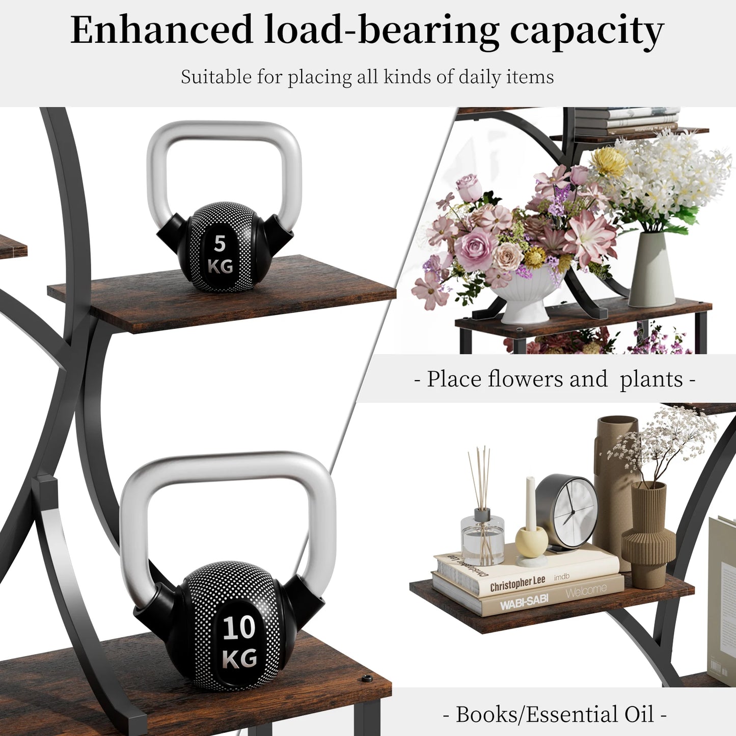 Industrial Style Multilayer Plant Stand Tree Shaped Display