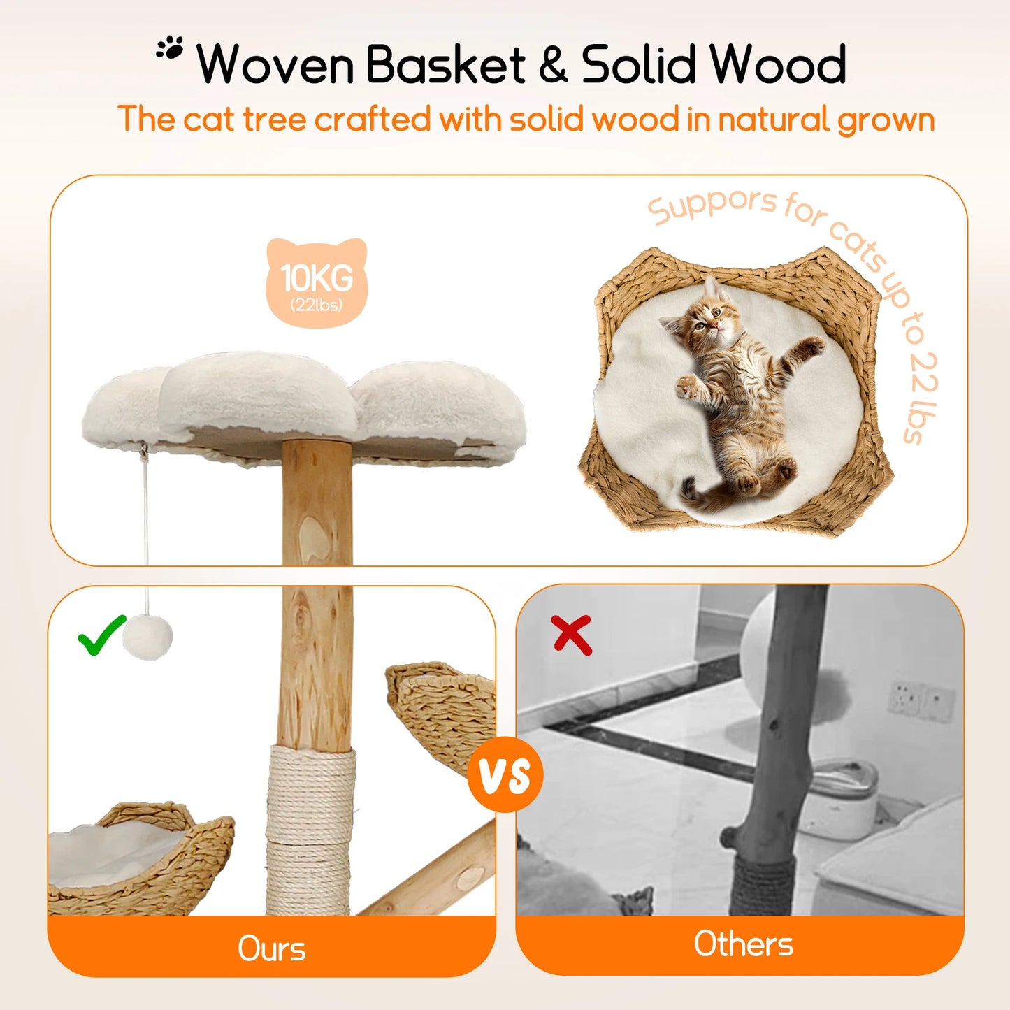 Bingopaw Cat Tree Tower Condo Scratching Post for Kittens