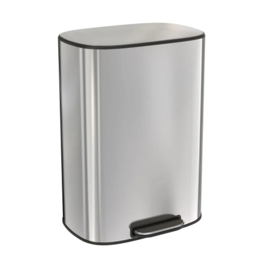 13 Gallon 50L Kitchen Foot Pedal Operated Soft Close Trash Can Stainless Steel Ellipse Bustbin S