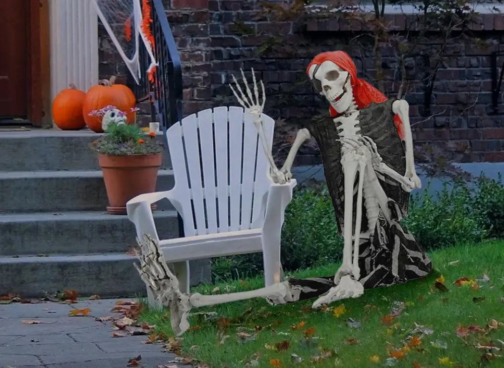 5.4ft Poseable Skeleton Prop Life Size Plastic Halloween