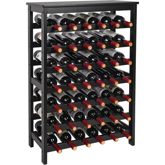 42 Bottles Bamboo 7 Tier Wine Rack Freestanding Floor Tabletop Kitchen Dining