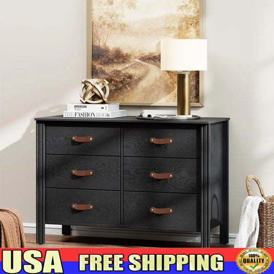 Modern 6 Drawer Dresser With Fabric Drawers Storage