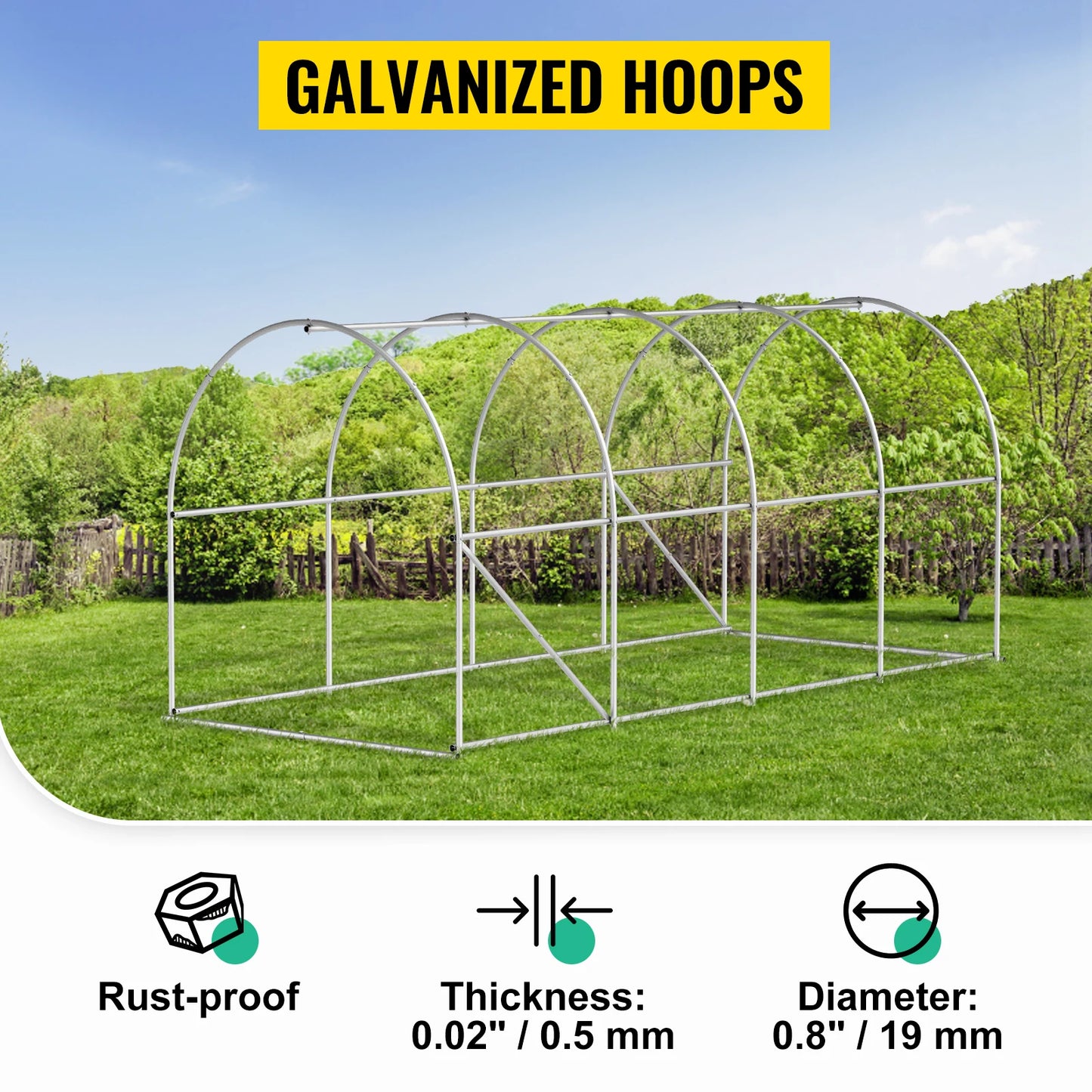 Walk In Tunnel Greenhouse Galvanized Frame Waterproof Cover