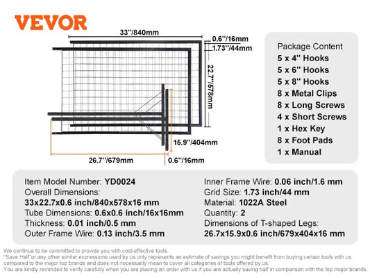 SucceBuy Double Sided Grid Wall Panels Tower Gridwall Display Racks With Hooks