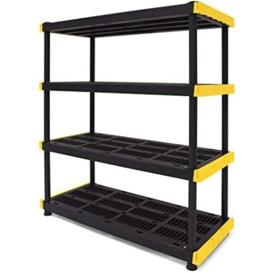 4-Tier Heavy Duty Plastic Storage Shelving Unit, 200lbs/shelf