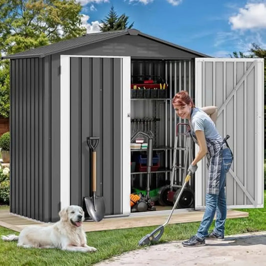 6x4 Ft Outdoor Storage Shed Ventilated With Locking Entry