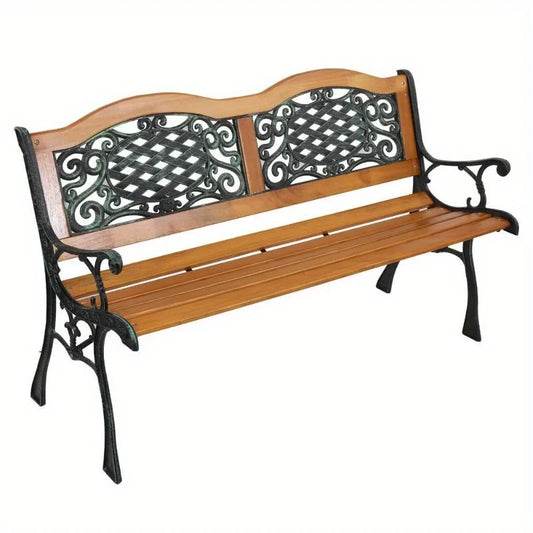 50 Inches Patio Porch Garden Bench Cast Iron Outdoor Chair Love Seats Park Benches