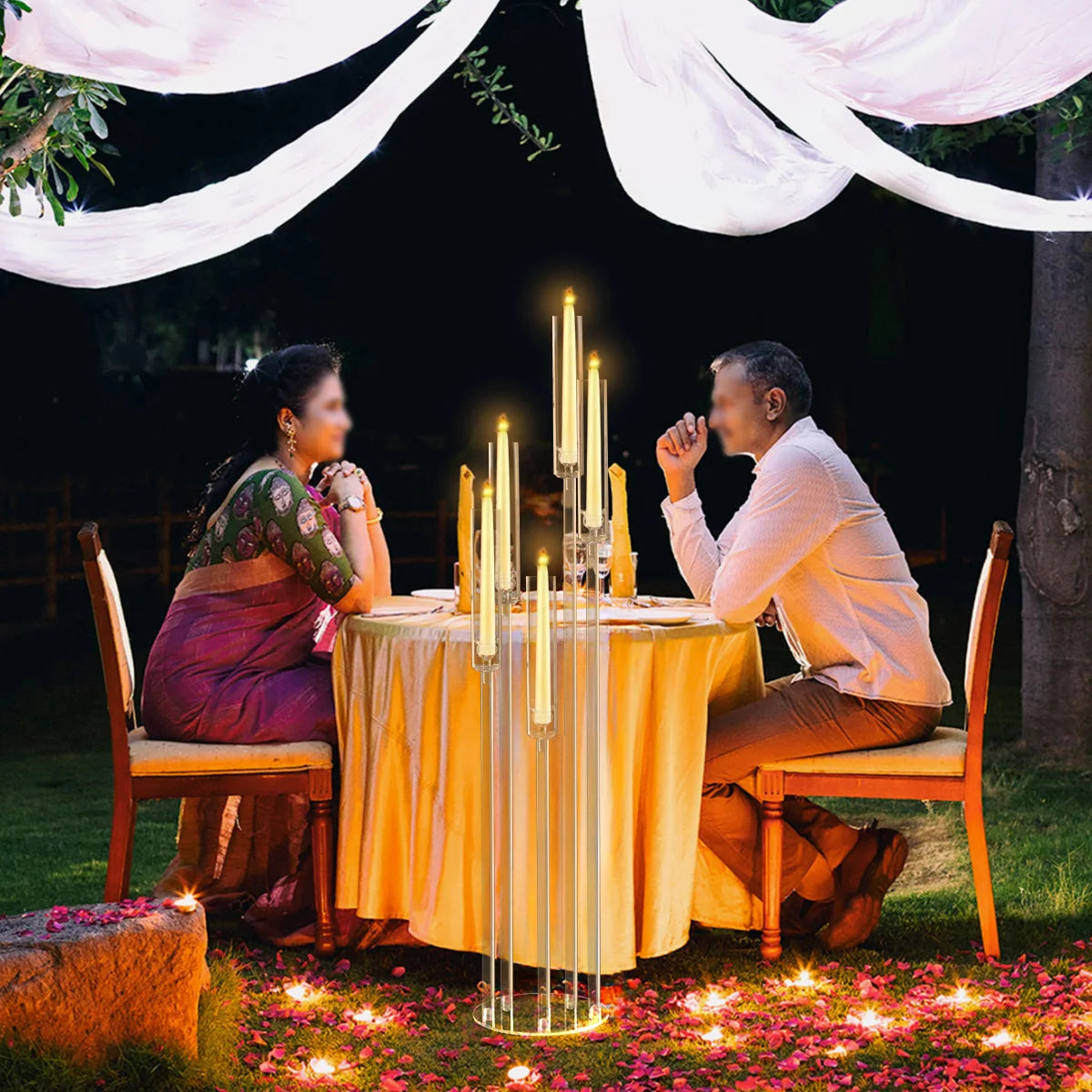 10 Pack Acrylic 5 Arm Floor Candelabra Wedding Centerpiece