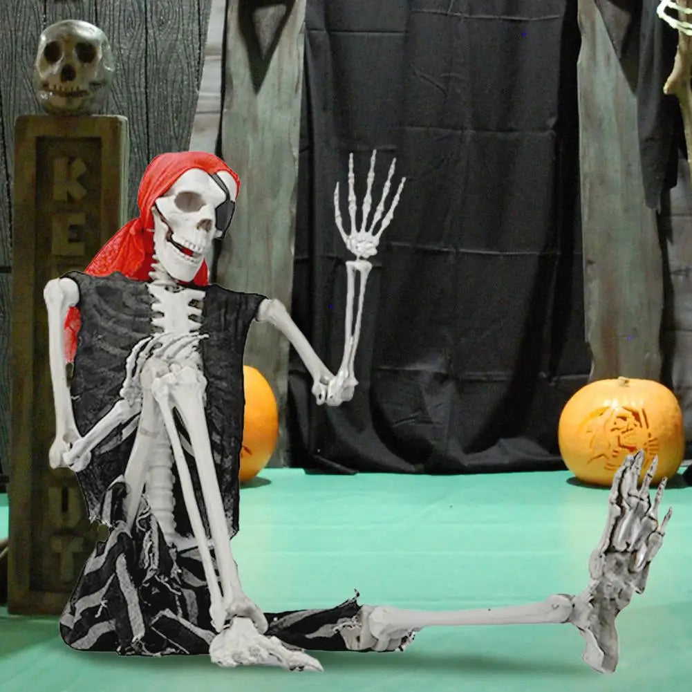 5.4ft Poseable Skeleton Prop Life Size Plastic Halloween