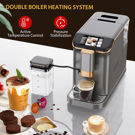 Fully Automatic Espresso Maker 20 Bar Grinder Milk Frother