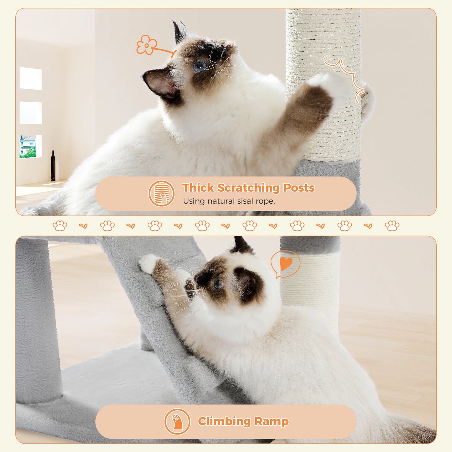 Luxury Cat Tree Multi Level Tower With Condo And Perches