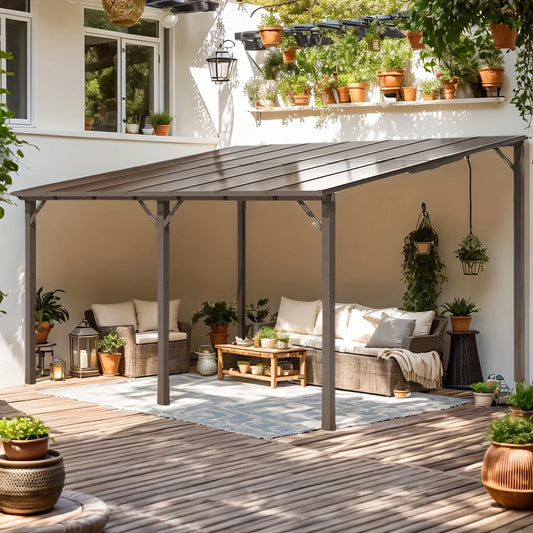 Polar Aurora 10x14 Gazebo Aluminum Frame Galvanized Roof All Weather Pavilion