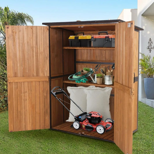 4.6x2.42 Foot Outdoor Storage Shed with Metal Frame Shelves