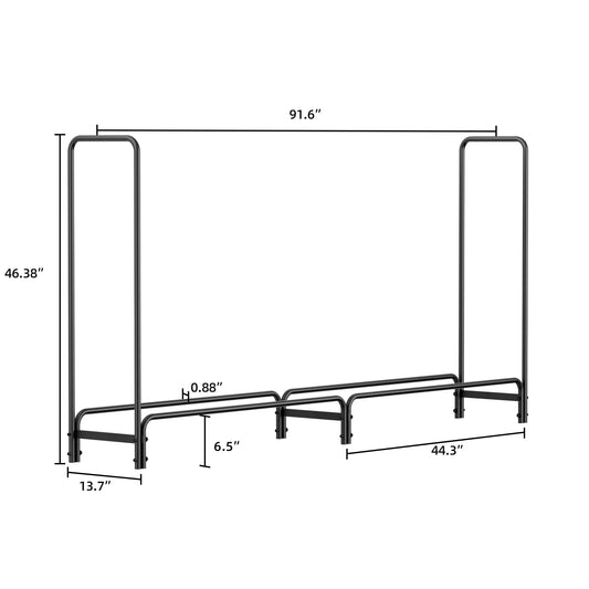 Outdoor Metal Log Rack For Fireplace Heavy Duty Storage