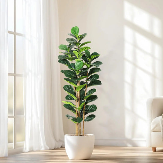 Artificial Fiddle Leaf Fig Tree 5 6 7 Feet With Pot Home Decor