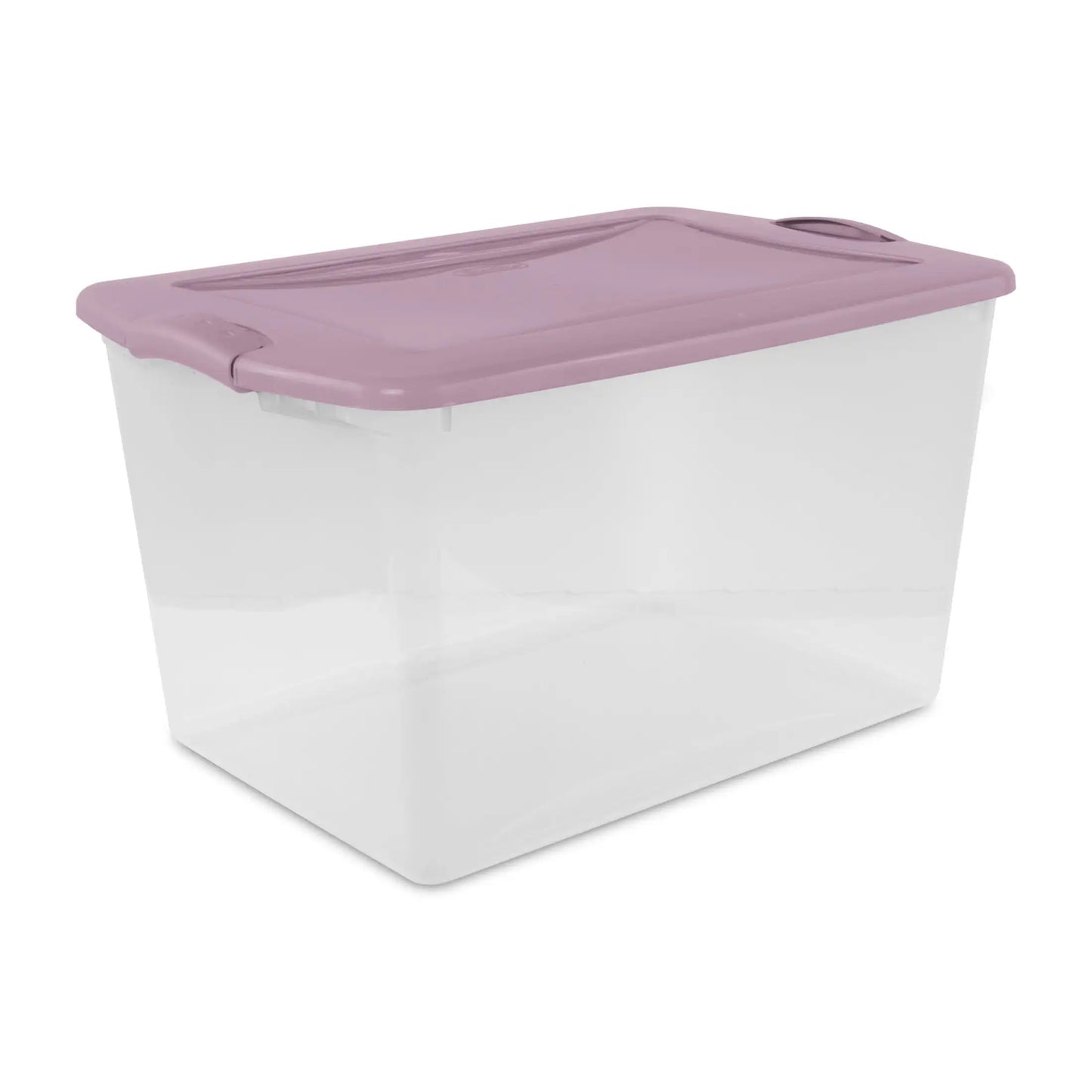 (4 pack) Sterilite Large Storage Bin, 66 Quart Clear Plastic Storage Container with Latch Lid, Blue