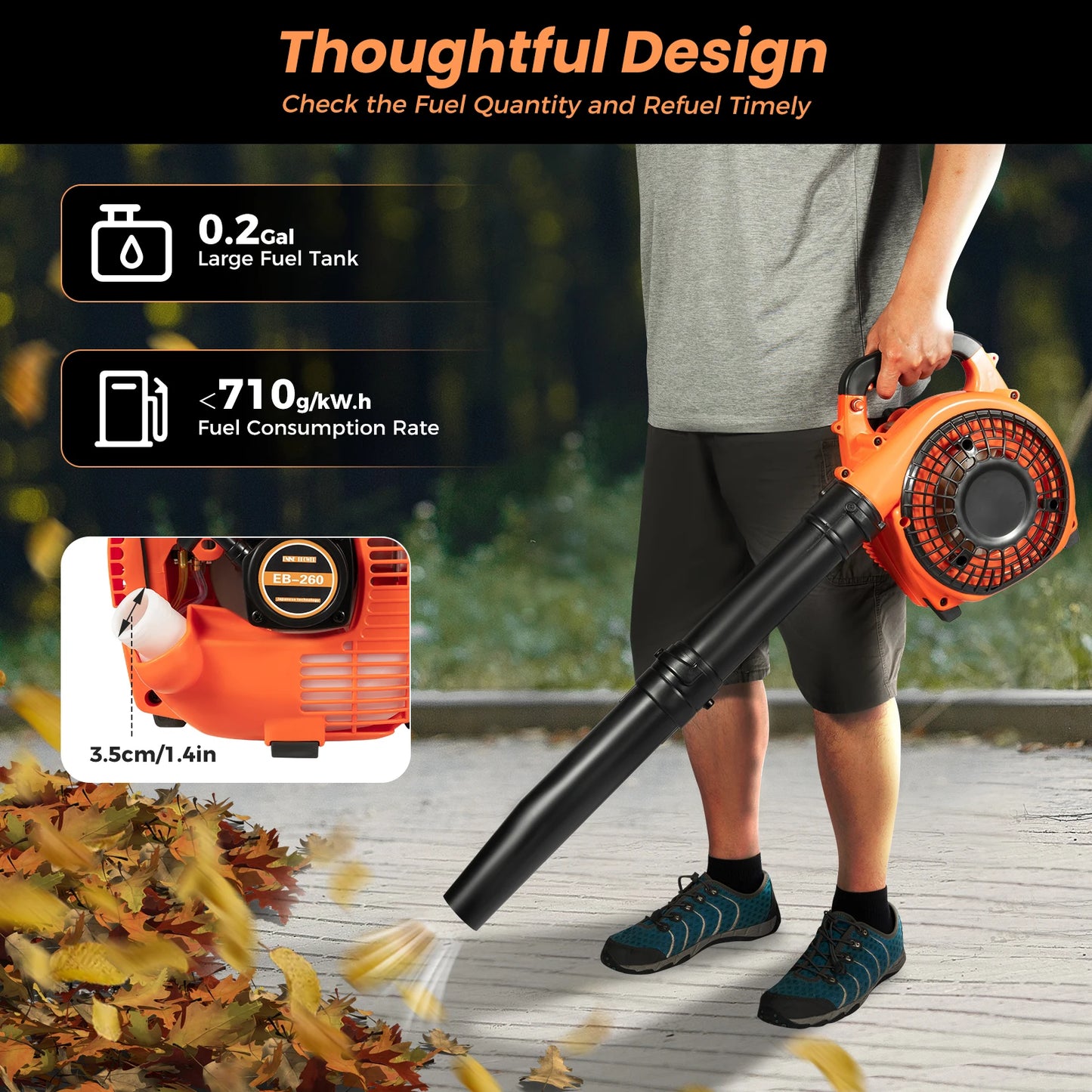 Gas Leaf Blower 25.4cc 2 Stroke Commercial Handheld