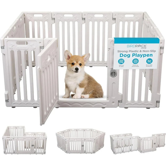 Dog Playpen w/Door, 12 Panel, 25.6in H Strong Plastic