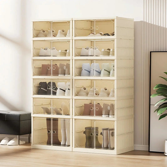 Widening Shoe Cabinet Transparent Heightening Shoes Box 12-grid