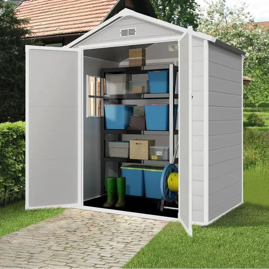 Resin Shed 6x4.4FT Outdoor Storage Shed with Floor