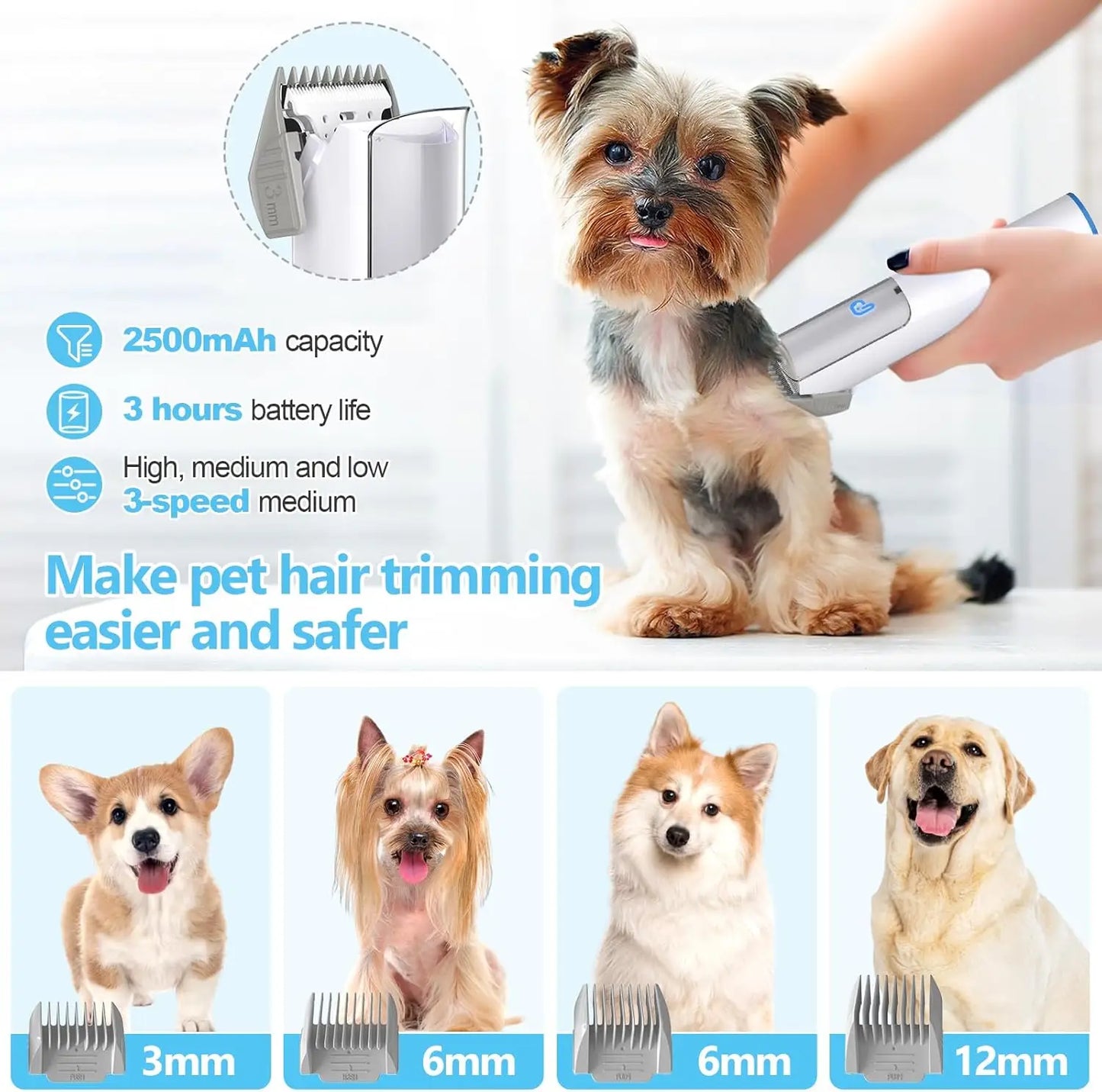 Pet Grooming Vacuum Kit 5 In 1 Dust Cup For Shedding Dogs