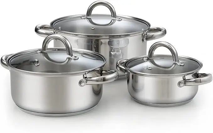 Cook N Home Kitchen Cookware Sets, 12-Piece Stainless Steel