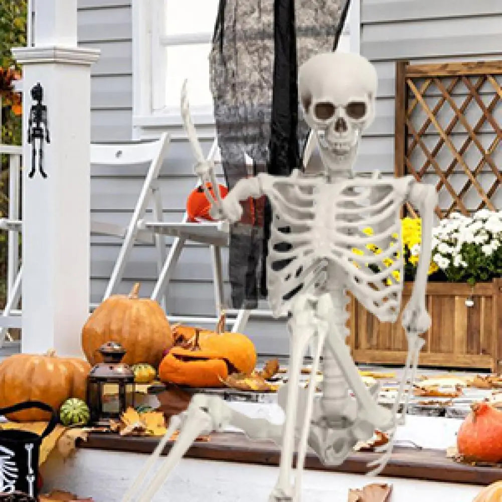 5.4ft Poseable Skeleton Prop Life Size Plastic Halloween