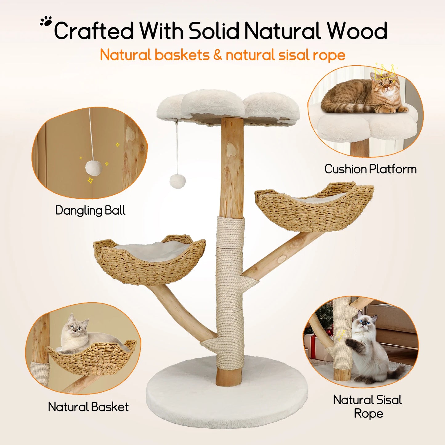 Bingopaw Cat Tree Tower Condo Scratching Post for Kittens
