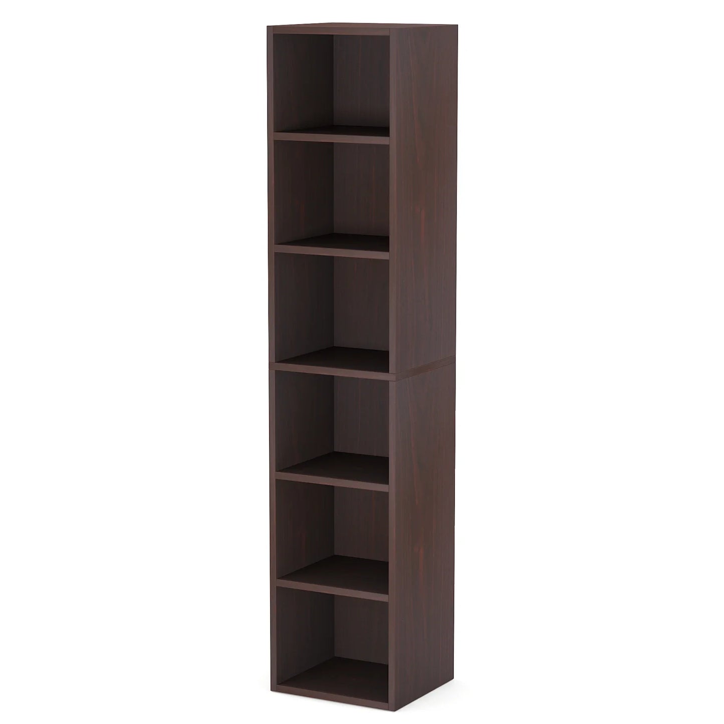 Tribesigns 70.9 Inch Tall Narrow Bookcase, Rustic Corner Bookcase with Storage, 6 Tier Cube Display Shelves for Home Office