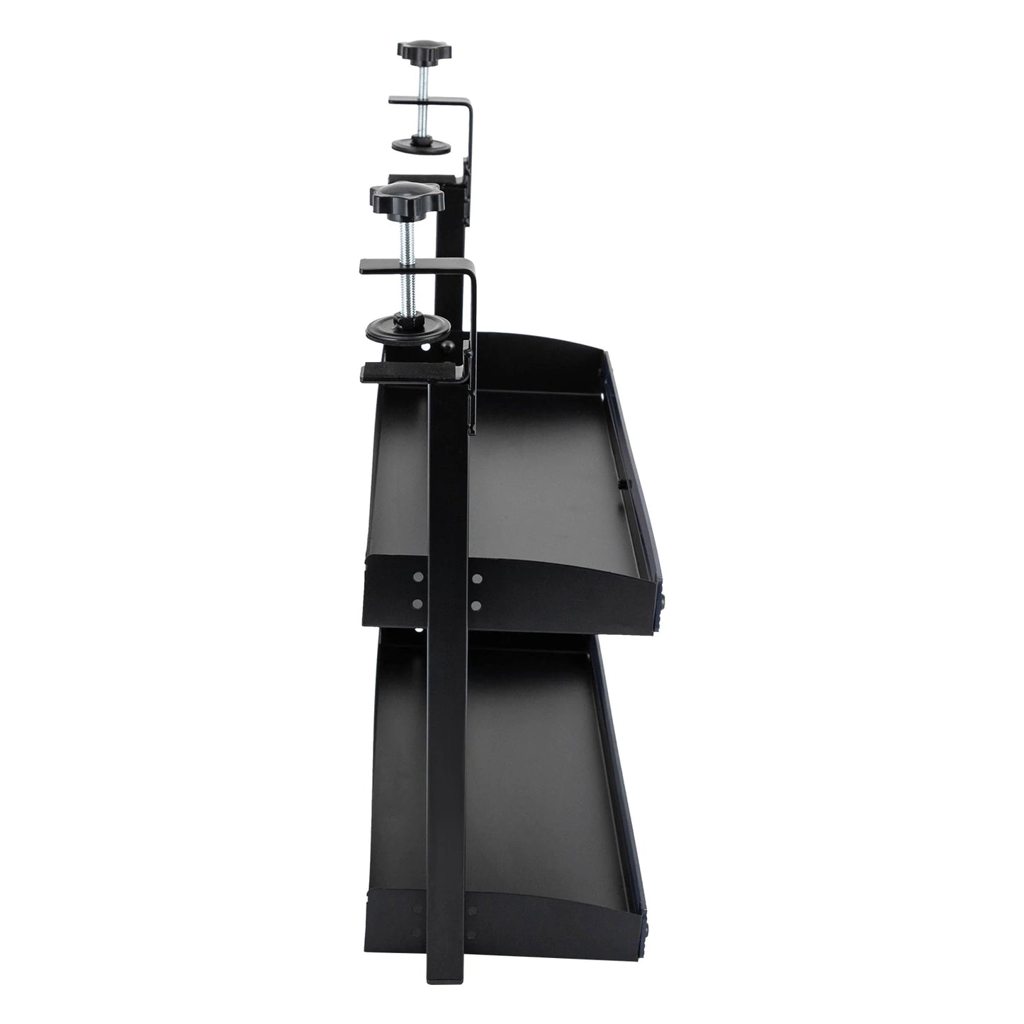 Clamp-on Desk Shelf, 2-Tier, Above or Under Table Corner Shelves Organizer, Black