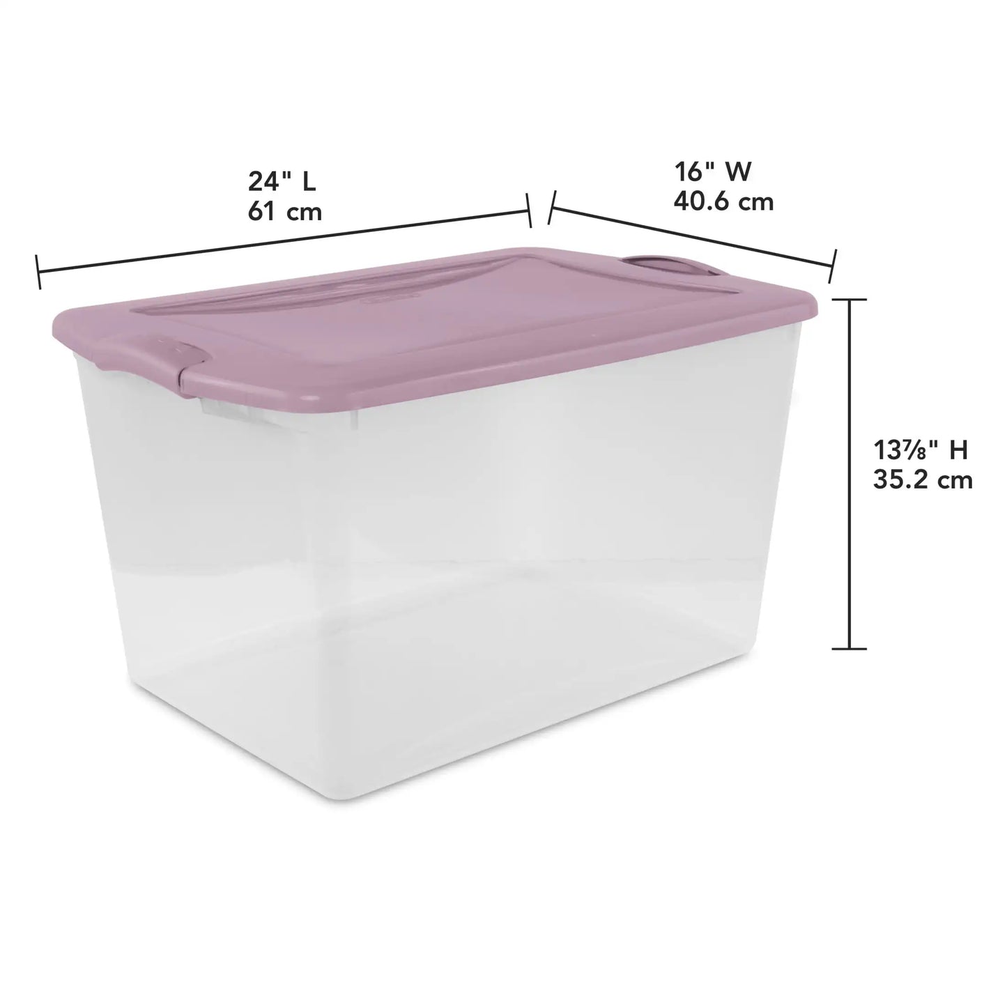 (4 pack) Sterilite Large Storage Bin, 66 Quart Clear Plastic Storage Container with Latch Lid, Blue
