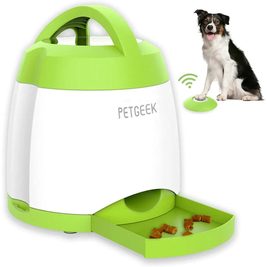Automatic Dog Treat Dispenser with Button and Interactive Toys
