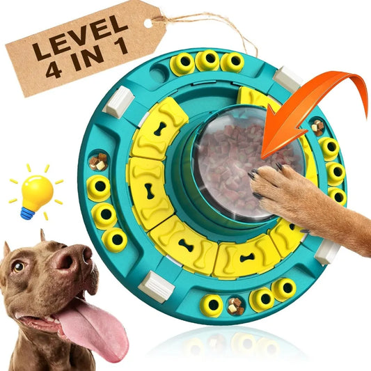 Dog Puzzle Toys Level 4 in 1 Self Play Treat Dispenser
