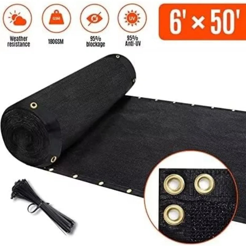 180GSM Fence Privacy Screen Heavy Duty Garden Black