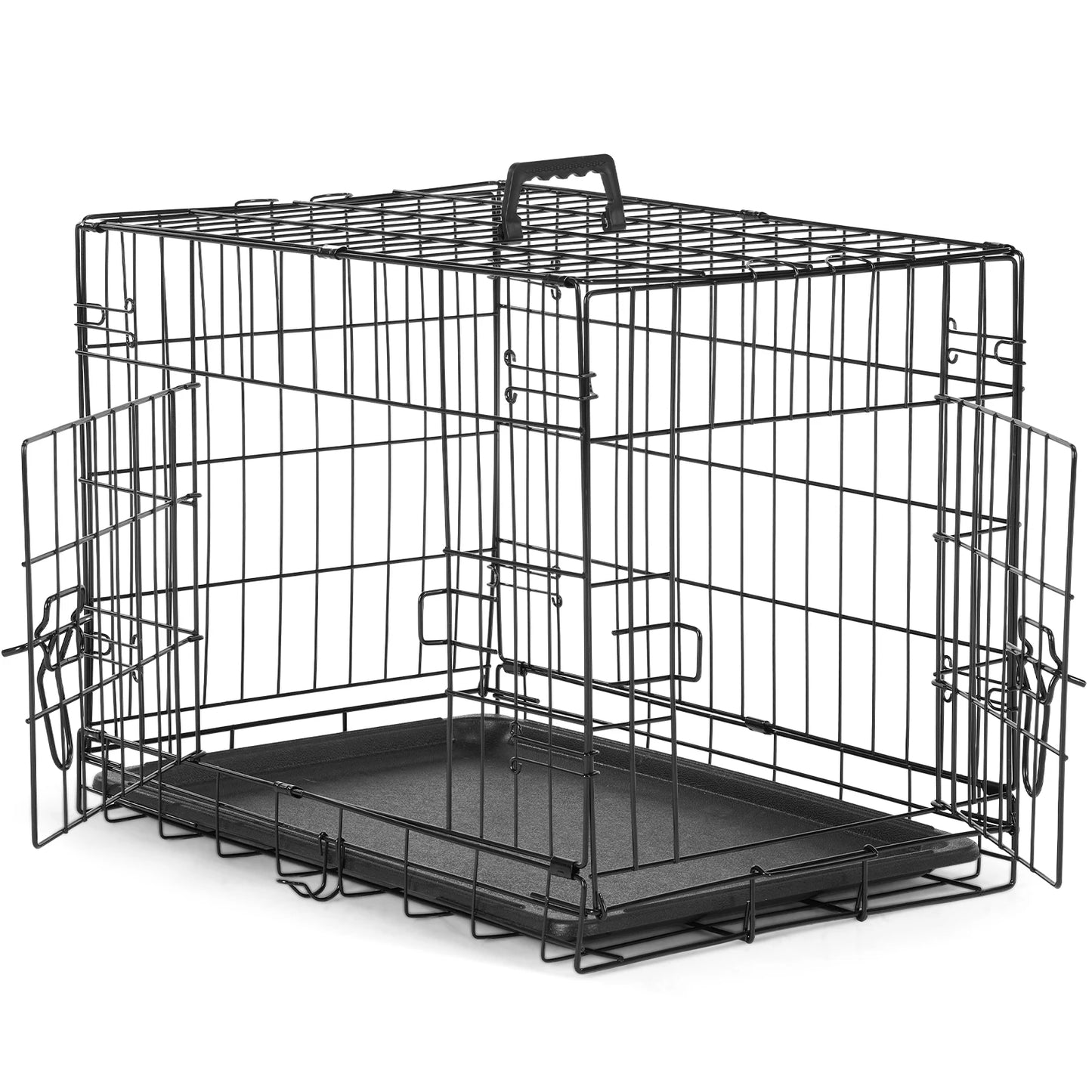 JHK Double Door Folding Metal Wire Dog Cage Large Kennel