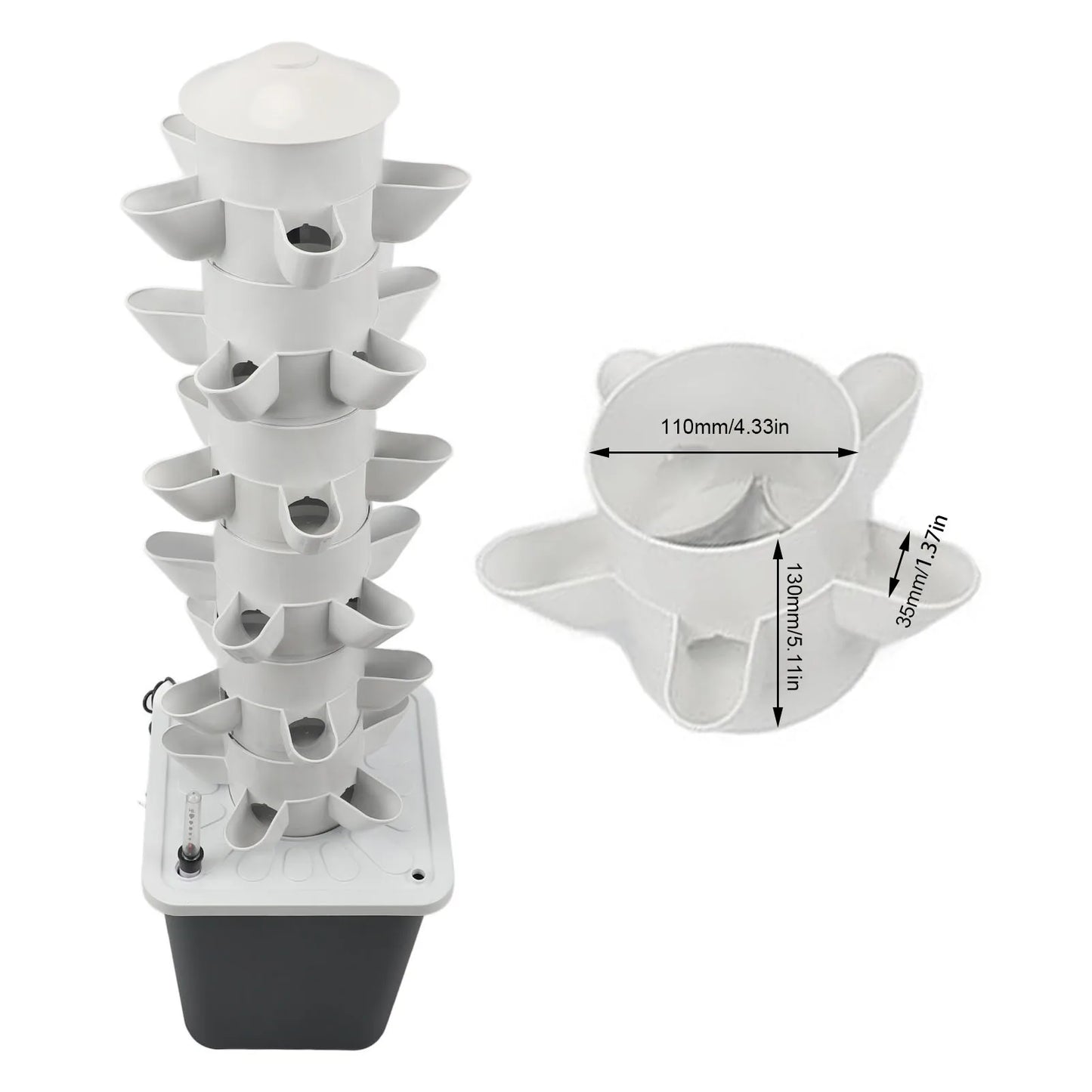 Hydroponics Tower 30 Hole Planting System With 20L Tank
