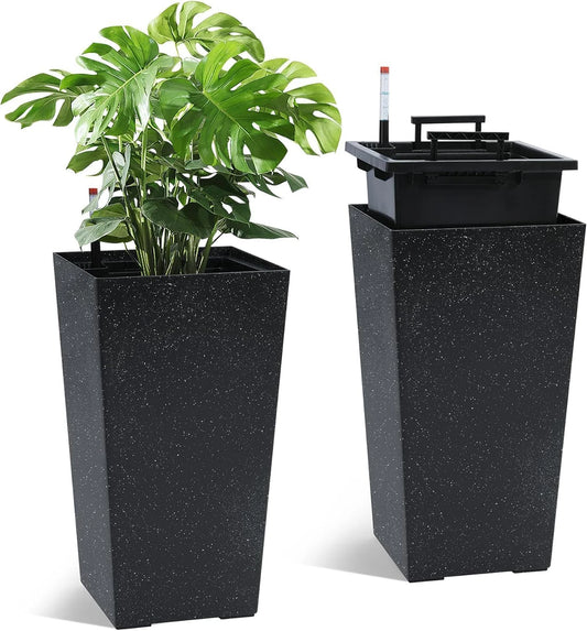 Rectangular Planters Set 2 With Drainage Holes And Level