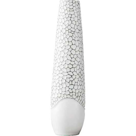 White High Footed Oversized Floor Vase for Feathers