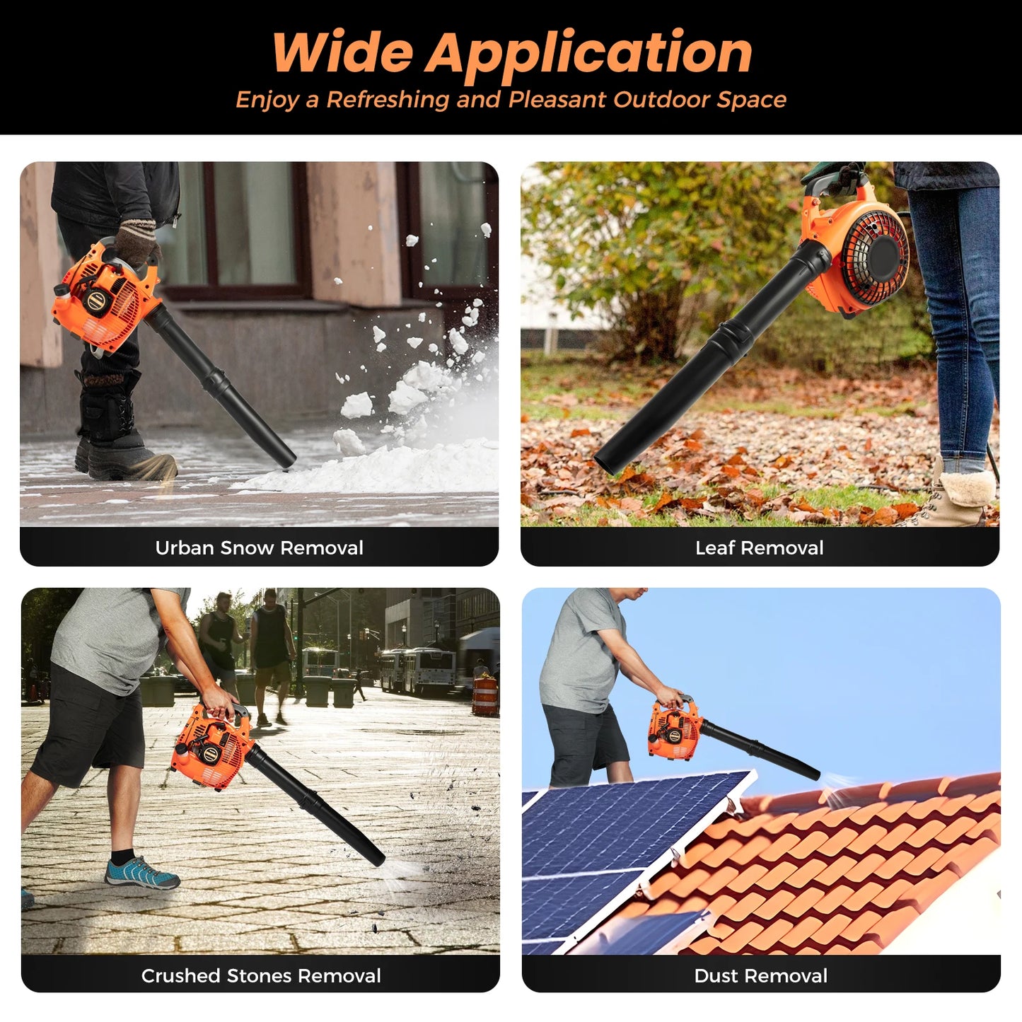 Gas Leaf Blower 25.4cc 2 Stroke Commercial Handheld