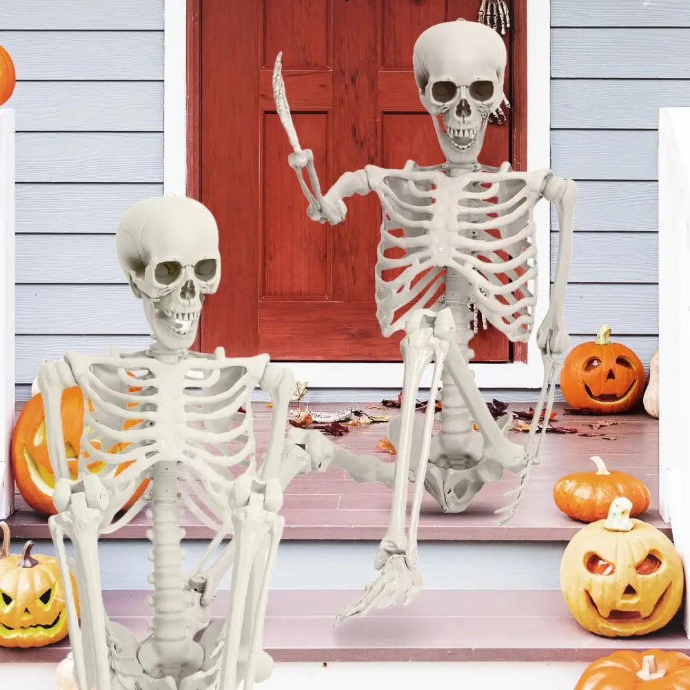5.4ft Poseable Skeleton Prop Life Size Plastic Halloween