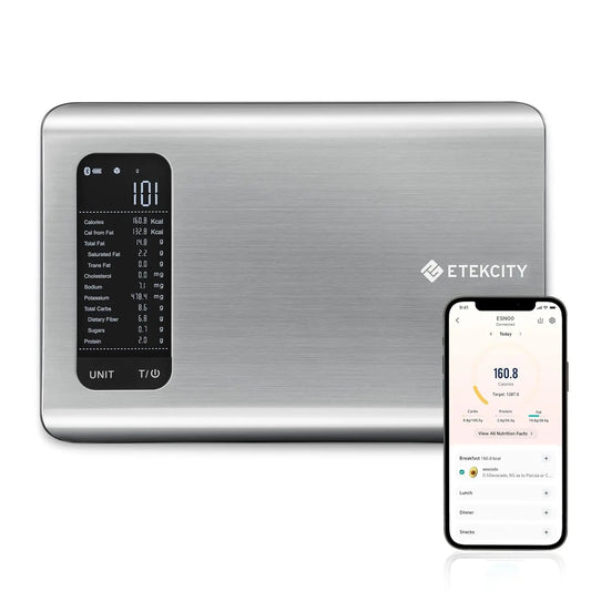 Etekcity Food Kitchen Scale Digital Grams and Ounces for Weight Loss With Smart Nutrition App 19 Facts Tracking Baking Cooking