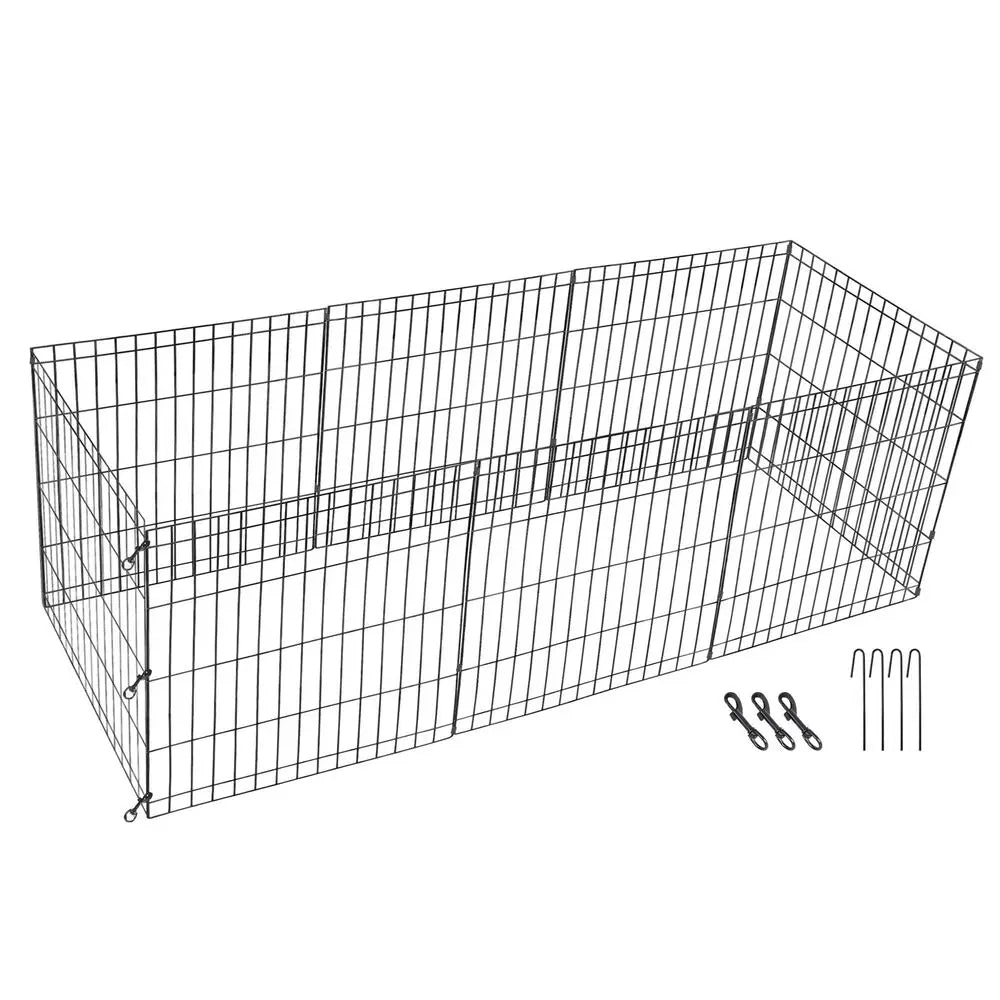 24 Inch Tall 8 Panels Metal Dog Playpen Large Crate Fence