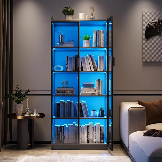 Tall Storage Cabinet up to 70 Inch with Dimmable LED Lights