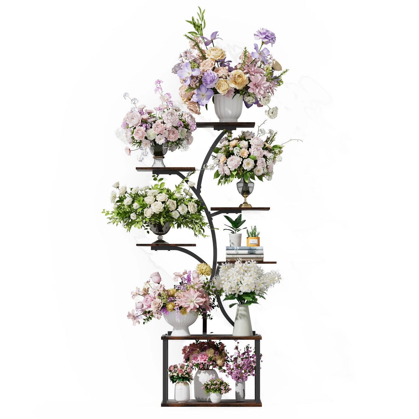 Industrial Style Multilayer Plant Stand Tree Shaped Display